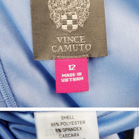 VINCE CAMUTO Blue Abstract Fit & Flare Dress 12 - Picture 3 of 3